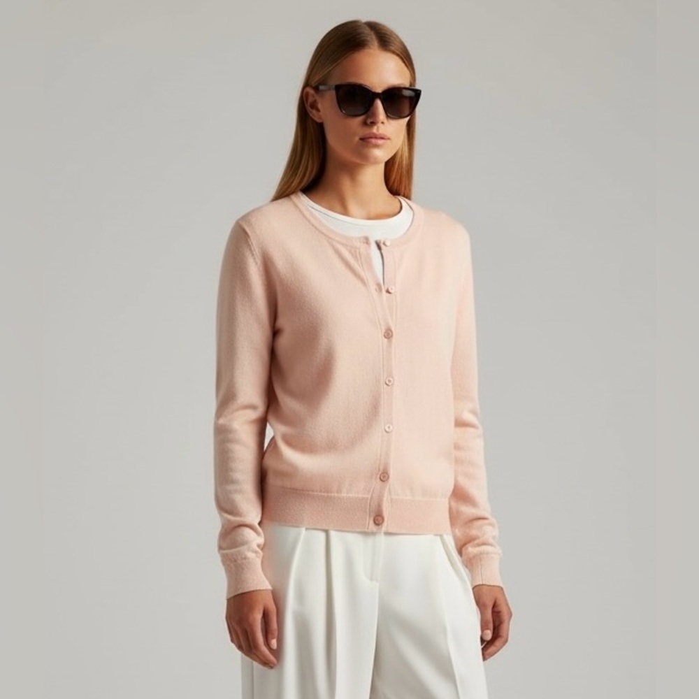 Time and Tru Pink XL 16 18‎ Long Sleeve Button Front Cardigan Sweater